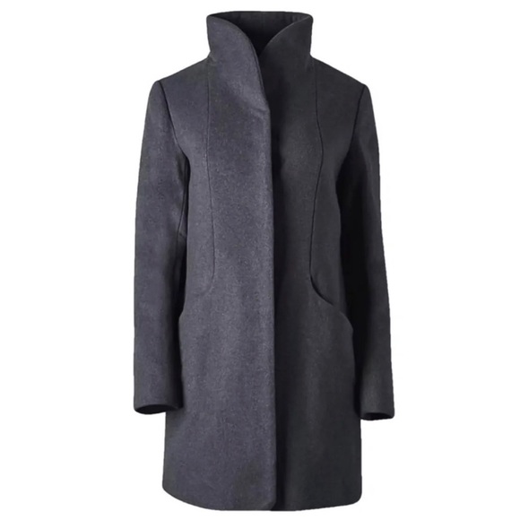 WILFRED • Aritzia Dark Grey/Charcoal Cocoon Wool-Cashmere Trench Coat - Picture 13 of 16